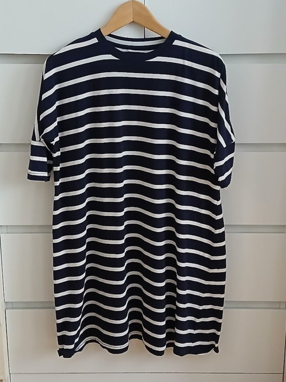Navy & White Stripe Swing Dress - one size